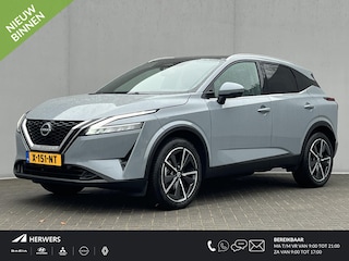 Nissan Qashqai 1.3 MHEV Xtronic Tekna / Vaste Trekhaak 13-polig (Trekgewicht 1.800kg) / Stoel- en Stuurverwarming / Panoramadak / HUD / 360° Camera / Keyless Entry & Start / Apple Carplay & Android Auto / Navigatie full map / Adaptieve Cruise Control / Climate Control / Elektrische Achterklep