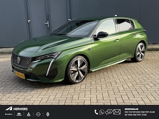 Peugeot 308 1.6 Hybrid 225 GT Automaat Plug-In Hybride / Trekgewicht 1500 kg / Climate control / Leder Alcantara / Drive Assist pakket / Adaptief cruise control / Dode hoek detectie / Keyless / Camera 360°  / Parkeersensoren / LED / Navigatie i-Connected Advanced  / Bluetooth / Apple Carplay / Android Auto / DAB radio / Lichtmetalen wielen 18“ / Michelin 225/40R18 /
