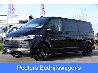 Volkswagen Transporter 2.0 TDI L2H1 30 DC Bulli Black Edition Virtual, Adaptie cruise, Camera, Carplay, 199pk, Sensoren, Automaat, Leder, Trekhaak, LED, 2 x Schuifdeur, Uniek!