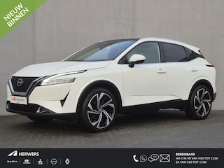 Nissan Qashqai 1.3 MHEV Xtronic Tekna Plus Automaat / Fabrieksgarantie tot 09-2026<100.000 km / Dealer onderhouden / Trekhaak vast / Allseason banden / Trekgewicht 1800 kg / Panoramadak /