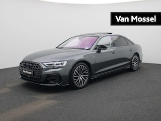 Audi A8 60 TFSI e quattro L 340 PK | S-Line exterieur | Automaat | B&O | 360 Camera | Vierwielbesturing | Luchtvering | HD Matrix | Panoramadak | Beeldschermen achterin | Stoelventilatie | Stoelmassage | Servosluiting | Nachtzicht | Head-up display |