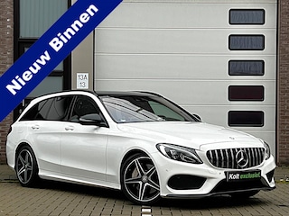Mercedes-Benz C-klasse Estate 250 Prestige AMG Automaat / Panoramadak / Leder Sport Int / Night Pakket / AMG Velg / Afn Trekhaak / Park Sensors / Camera / F1 Schakel / Als Nieuw!