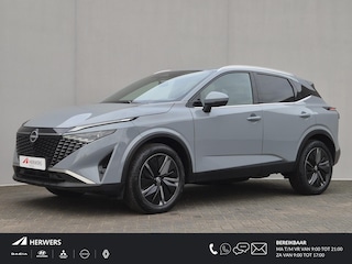 Nissan Qashqai 1.3 MHEV Xtronic Tekna / Fabrieksgarantie tot 04-2028 / HUD / Trekgewicht 1800 kg / Stuur-, Stoel en Voorruit verwarming / Elektrische achterklep / Rondomzicht camera / Adaptief CC / Apple Carplay Android Auto /