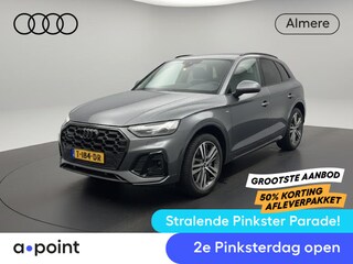 Audi Q5 50 TFSI e S edition 299PK S-tronic PHEV | 2x S-line | Zwart optiek | Clima | Zwenkbare trekhaak | Adaptieve cruise | Rood sticksel |