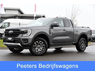 Ford Ranger 2.0 Super Cab EcoBlue Wildtrak Adaptieve Cruise, 360 Camera, Carplay, 3500kg Trekhaak, LEDER, LED, 204pk, Automaat, Uniek!