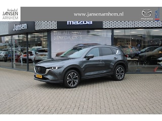 Mazda CX-5 2.0 e-SkyActiv-G M Hybrid 165 Exclusive-Line+Com.P , Automaat, Matte Metallic Pine Green gewrapped, Black Comfort Pack, Navi, Adap.Cruise, Clima, Apple Carplay, 360 Camera, PDC, HUD, Stuur/Stoelverwarming, 19" LMV