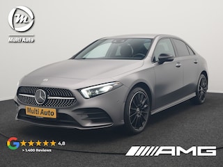 Mercedes-Benz A-klasse 250 e Business Solution AMG Limited Plug In Hybrid 218pk PHEV | Adaptive Cruise | Head Up | Multi Beam LED | Alcantara Sportstoelen Verwarmd | Night Pakket | Sfeerverlichting | MBUX | Apple Carplay | Widescreen Navi | 19"L.M | Mountaingrau Magno |