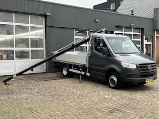 Mercedes-Benz Sprinter 515 1.9 CDI L2 Automaat Hiab 029 Laadkraan Lier Trekhaak 3500kg trekgewicht Airco Cruise controle 3-Persoons Kraan Autolaadkraan Dubbele lucht Gereedschapskist Open laadbak Pick-up p-up Euro 6