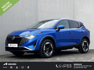 Nissan Qashqai 1.3 MHEV Xtronic N-Connecta Automaat /  Fabrieksgarantie tot 03-2028 < 100.000 km / 1.800 kg Trekgewicht / Adapt. CC / HUD / Camera 360° / Cold Pack / Stuur-, stoel- en voorruitverwarming / 18" LM + All Season banden /