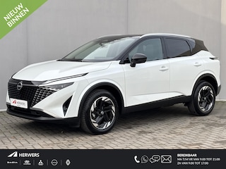 Nissan Qashqai 1.3 MHEV Xtronic N-Connecta / Fabrieksgarantie tot 03-2028 < 100.000 km / Panoramadak / Head-up display / Elek. Klep / Cold Pack / Easy Pack / Facelift / Trekgewicht 1800 kg / Elektrische achterklep / Stuur-, Stoel en Voorruit verwarming / Rondomzicht camera / Adaptief CC /