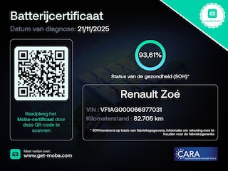 Renault Zoe R110 Life 52 kWh Koopaccu SOH 93.6%!