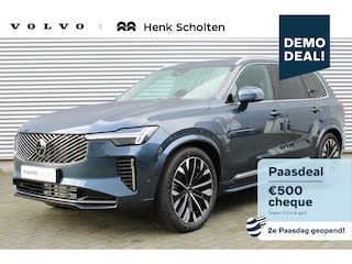 Volvo XC90 T8 Recharge AWD Ultra Bright | Luchtvering | Semi-elektrische trekhaak | Panoramadak met schuif-/kantelfunctie | Verwarmbare voorstoelen met massagefunctie en ventilatie | Verwarmbare achterbank | Premium audio by Bowers & Wilkins | Standkachel | 360° Parkeercamera |