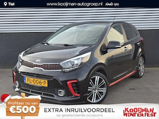 Kia Picanto 1.2 CVVT GT-Line 4- Cilinder! Navigatie, Lederen bekleding, Stoel- & Stuurwiel verwarmd, Nieuw geleverd, NL-auto + historie, Smart Key, Privacy glass