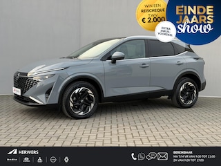 Nissan Qashqai 1.3 MHEV Xtronic N-Connecta / Fabrieksgarantie tot 03-2028 / Panoramadak / ACC Cruise / 360° Camera / Cold Pack / Head-up display / Elek. Klep / DAB / All Season / Keyless /