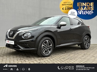 Nissan Juke 1.0 DIG-T N-Connecta / Fabrieksgarantie t/m 10-04-2028 / Cold Pack / Trekgewicht 1250 KG / all-season banden / Apple Carplay Android Auto / Stuur-, Stoel en Voorruit verwarming / Achteruitrijcamera / Keyless Entry/Start / Draadloze telefoon lader /