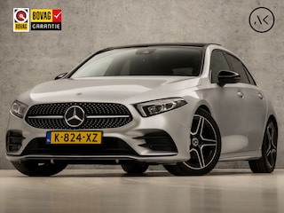 Mercedes-Benz A-klasse 180 AMG Sport Automaat (SCHUIFDAK, APPLE CARPLAY, SFEERVERLICHTING, BURMESTER, KEYLESS, LEDER/ALCANTARA, CAMERA, SPORTSTOELEN, STOELVERWARMING, WIDESCREEN, GETINT GLAS, NIEUWSTAAT)
