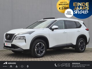 Nissan X-Trail 1.5 MHEV 163pk Tekna Plus Automaat / Fabrieksgarantie tot 03-2028<100.000 / 2000kg Trekgewicht / Allseason banden / Elektrische achterklep / Head Up Display / Glazen schuif- en kanteldak / Stuur-, Stoel en Achterbank verwarming /