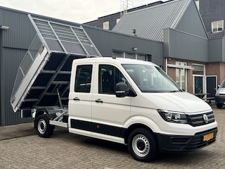 Volkswagen Crafter 35 2.0 TDI DC 140pk Kipper Openlaadbak Airco Cruise controle Trekhaak 3.000kg trekgewicht 6-Persoons Euro 6 Dubbele cabine Telefoonverbinding 1e eigenaar Open laadbak Pick-up p-up Bakwagen Kieper