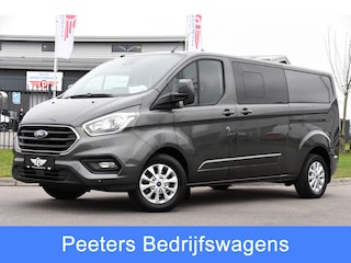 Ford Transit Custom 320 2.0 TDCI L2H1 Limited DC Cruise, Camera, Carplay, 170pk, Automaat, 2 x Schuifdeur, Sensoren, Led, Stoelverwarming, Uniek!