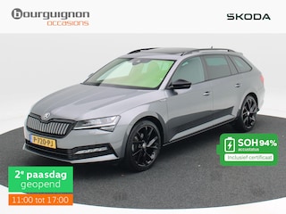 Skoda Superb Combi 1.4 TSi 218 Pk Automaat iV Sportline Business | Panorama Dak | Alcantara Leder | Elektrische Stoelen met Geheugen | Trekhaak | Adaptive Cruise | Camera | 19 Inch