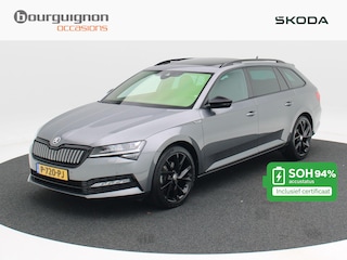 Skoda Superb Combi 1.4 TSi 218 Pk Automaat iV Sportline Business | Panorama Dak | Alcantara Leder | Elektrische Stoelen met Geheugen | Trekhaak | Adaptive Cruise | Camera | 19 Inch