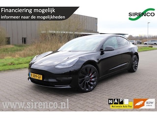 Tesla Model 3 Performance AWD 75 kWh facelift warmtepomp 462 pk black on black