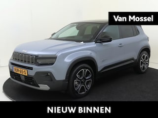 Jeep Avenger Summit 54 kWh Infotainment & Convenience pack | Leder & Winter Pack | airco automatisch |Apple Carplay/Android Auto | Autonomous Emergency Braking | cruise control adaptief met Stop&Go en stuurhulp | dodehoek detectie | full-LED koplampen | lichtmetalen velgen 18" | rijstrooksensor met correctie | elektrisch glazen panorama-dak | two-tone uni-/metaalkleur