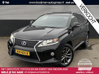 Lexus RX 450h 4WD F-Sport Line Auto vol luxe, trekhaak, schuif-/kanteldak, HUD, navigatie, stoelverwarming, seat memory, boekjes compleet, keyless