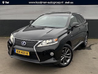 Lexus RX 450h 4WD F-Sport Line Auto vol luxe, trekhaak, schuif-/kanteldak, HUD, navigatie, stoelverwarming, seat memory, boekjes compleet, keyless