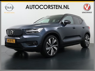 Volvo XC40 232pk Recharge Pro 70KwH Pano-Dak SOH 95% Adaptive-Cruise 20" Elektr.-Leer/Alcantara+Verwarmd+Memory Warmtepomp Harman&Kardon®-Hifi Camera Apple Carplay Android Auto Navi Ecc Pdc Led Elek.Achterklep Keyless Full Led Origineel NLse auto! € 54.000,- nieuw. 1e Eigenaar Origineel Nederlandse Auto Dealeronderhouden 1.500KG -Trekvermogen