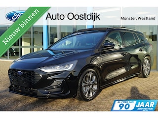 Ford Focus Wagon 1.0 EcoBoost Hybrid ST Line X 155PK Automaat Afn. Trekhaak Panodak Winterpack Adaptieve Cruise Camera Blind-Spot Parkeersensoren Keyless B&O Full-LED Climate *Compleet*