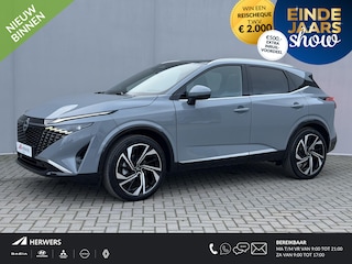Nissan Qashqai 1.3 MHEV Xtronic Tekna Plus / Fabrieksgarantie tot 07-2028 / Panoramadak / HUD / ACC Cruise / 360° Camera / BOSE / Alcantara & Lederen bekleding / Elektr. Stoelen + Memory / Massage Functie / Elektr. Klep / DAB /