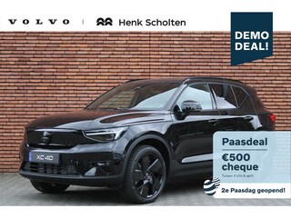Volvo EX40 Single Motor Extended Range Ultra Black Ed. | 360 graden camera | Apple carplay/ android auto | Harman Kardon geluidsinstallatie | 20'' Lichtmetalen velgen | Panoramisch dak met schuif-/kantel functie | Voorstoelen verwarmbaar | Stuurwiel verwarmbaar | Extra getinte ruiten achter |