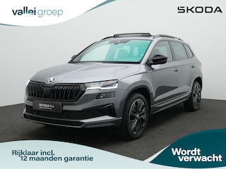 Skoda Karoq 1.5 TSI ACT 150 pk DSG Sportline | Panoramadak | Leder | Geheugenstoelen | Adaptief onderstel | Matrix LED | Stuur-/achterbankverwarming