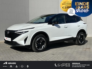 Nissan Qashqai 1.3 MHEV Xtronic N-Connecta Automaat / Fabrieksgarantie tot 03-2028 / Facelift / Cold Pack / HUD / Trekgewicht 1800 kg / Stuur-, Stoel en Voorruit verwarming / Elektrische achterklep / Camera 360° / Adaptief CC / Apple Carplay Android Auto /18" LM wielen met All Season banden /
