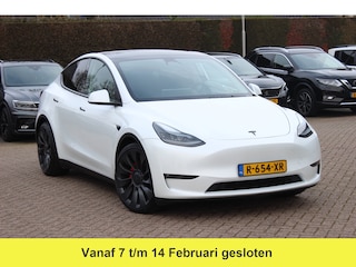 Tesla Model Y Performance AWD 75 kWh / Trekhaak / Autopilot / Panoramadak / Camera / 21'' / Keyless / Leder / Dodehoek / Navigatie / Stoelverwarming