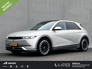 Hyundai Ioniq 5 Lounge 73kWh Automaat / 1.600 kg trekgewicht / 8 jaar Batterijgarantie / Accu SoH 97,4 % / CCS snelladen / Warmtepomp / HUD / Camera 360° / Leder / Panorama dak / Elektrische stoelen & klep / Navigatie / Stuur-, stoel- & achterbankverwarming / 20" LM wielen /
