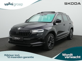 Skoda Karoq 1.5 TSI ACT 150 pk DSG Sportline | Panoramadak | Leder | Geheugenstoelen | Adaptief onderstel | Matrix LED | Stuur-/achterbankverwarming | Achteruitrijcamera