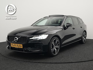 Volvo V60 T6 Recharge AWD R-Design LONG RANGE Plug In Hybrid Dealer O.H. PHEV | Panodak | Lederen Sportstoelen Memory | Harman Kardon | Apple Carplay | Navigatie | Camera | L.M. 19" | DAB | Virtual |