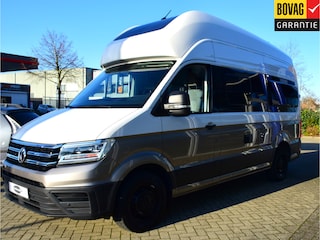 Volkswagen Crafter Grand California 600 - 46 dKm 2022 4 PERS-ZONNEPANEEL-2 TONE Metallic -4S BANDEN- , apple carplay, verwarming, circulaire verwarming, winterisolatie, dakluiken-groot,electrische opstap, hordeur, Truma luifelcabine verduistering, bedvering schotelveren, matras traagschuim,