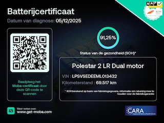 Polestar 2 Long Range Dual Motor Launch Edition 78kWh 91% SOH Panorama 1e EIG Rijklaarprijs!
