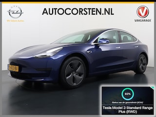 Tesla Model 3 RWD Plus 325PK SOH 93% Lmv 18" AutoPilot FSD-3 Leder Pano-dak Adaptive-Cruise Camera's Elektr.-Stuur+Stoelen+Spiegels+Geheugen+Easy-Entry+Verwarmde stoelen Park assistent Pdc WIFI Lane-Assist Speed-Assist Navi LED Comfortstoelen ACC DAB Voorverwarmen interieur via App Keyless One-Pedal-Drive 1e Eigenaar Origineel Nederlandse Auto Fabrieksgarantie op Batterij en Aandrijfunit tot 4-12-2028/160.000km