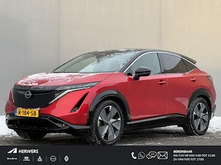 Nissan Ariya Evolve 91 kWh / Warmtepomp / Stuur- & Stoelverwarming / Voorruitverwarming / Geventileerde Voorstoelen / Binnenspiegel Camera / Schuif & Kanteldak / Head-Up Display / Bose Premium Audio / Adaptieve Cruise Control / Apple Carplay & Android Auto /