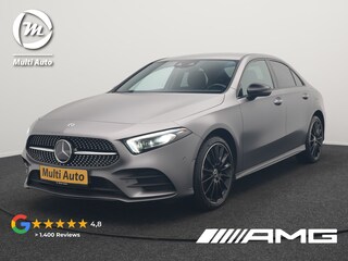 Mercedes-Benz A-klasse 250 e Business Solution AMG Limited Plug In Hybrid 218pk PHEV | Adaptive Cruise | Head Up | Multi Beam LED | Alcantara Sportstoelen Verwarmd | Night Pakket | Sfeerverlichting | MBUX | Apple Carplay | Widescreen Navi | 19"L.M | Mountaingrau Magno |