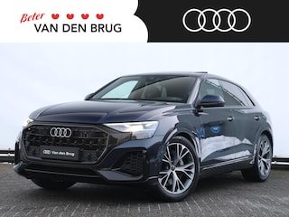 Audi Q8 55 TFSI e quattro Pro Line S | HUD | Trekhaak | Pano | 360° camera | Stuurverwarming | Luchtvering | Dodehoekdetectie | Stoelverwarming v+a |