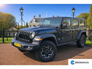 Jeep Wrangler Unlimited 4xe 380 Rubicon | TREKHAAK | VOOR + ACHTERCAMERA | DEALER OH! | BTW AUTO! | GEEN GRIJS KENTEKEN | LEDER | UNIEK! | PRACHTIGE STAAT!