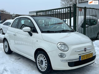 Fiat 500 0.9 TwinAir Lounge Cabriolet leerbekeleding 2e eigenaar dealer onderhouden airco elektrische ramen cv op afs