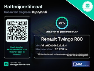 Renault Twingo Z.E. R80 E-Tech Série Limitée Urban Night 22 kWh | panoramisch vouwdak | SoH 95% | camera | stoelverwarming | tijdelijk gratis Top Afleverpakket twv Eur 695