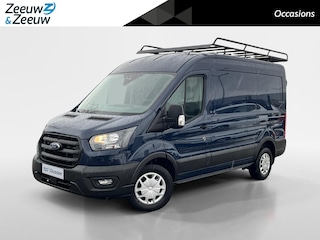 Ford Transit 350 2.0 TDCI L2H2 Trend 170 pk Automaat | Standkachel | Airco | Verwarmde stoel + bank | Trekhaak | Imperiaal met trap op achterdeur | Laadruimtebetimmering (7/1 opdracht tot poetsen en ontstickeren)
