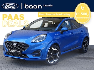 Ford Puma 1.0 Turbo 125pk Mild Hybride ST-Line X | panoramadak | winterpack | blis | 360 camera | adaptieve led koplampen | adaptieve cruise. | uit voorraad leverbaar | desert island blue